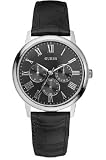 Guess W70016G1 Mini Dial Date Function Black Leather Strap Watch