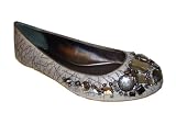 Coach Denisse Lurex Canvas Rhinestone Flat Silver Slipon Shoes 7