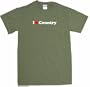 I Heart (Love) Country Men's Tee Shirt Large-Olive