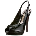 Buffalo London 9470-414 crinkle patent black 01, Damen Sandalen/Fashion-Sandalen, schwarz, (black 1)