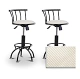 2 24"-29" White Textured Vinyl Seat Black Adjustable Specialty / Custom Bar ....