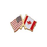 USA Flag - Left - and Canada Flag - Right - Lapel Pin