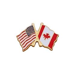 USA Flag - Left - and Canada Flag - Right - Lapel Pin