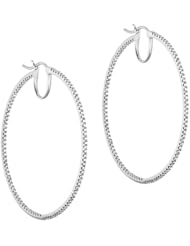 1/2 ct. tw. Diamond Inside-Out Hoop Earrings in 10K White Gold