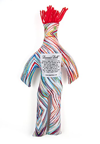 Dammit Doll - Classic Dammit Doll - Mon Meilleur Ami - Blue & Red Water Stripes , Red Hair - Stress Relief, Gag Gift