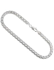 Sterling Silver Italian BOX Chain Necklaces & Bracelets 3.1mm Mirror Diamond Cut Finish heavy weight Nickel Free, sizes 7 - 30 inch