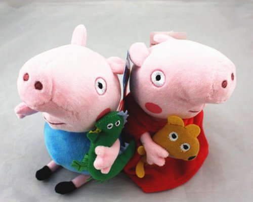 Large Peppa PIG + George PIG Soft Plush Toys 12" Set of 2