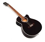 Produkt-Bild: Elektro Akustik Western Gitarre in Schwarz mit 5 Band Equalizer / Tonabnehmer