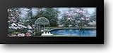 Lakeside Gazebo Panel 24x12 Framed Art Print by Romanello, Diane
