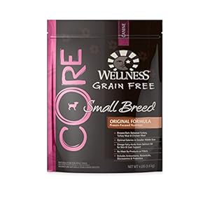 Wellness CORE Natural Grain Free Dry Dog Food, Small Breed Health Turkey & Chicken Recipe, 4-Pound Bag Wellness CORE Natural Grain Free Dry Dog Food, Small Breed Health Turkey & Chicken Recipe, 4-Pound Bag