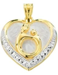 Mother And Child Pendant With Rhodium Plating 10K Yellow 68307