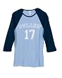 Cullen 17 Baseball Cut Juniors Blue with Navy Sleeves Womens Tee
