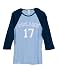 Cullen 17 Baseball Cut Juniors Blue with Navy Sleeves Womens Tee