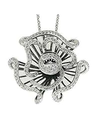 14K White Gold 0.4ct Prong Flower in a Seashore Round Shaped Diamond Necklace