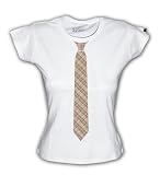 Tie-Shirt Chocalate (Ladies) - Stylishes Krawatten-Shirt mit vierfarbigem Druck