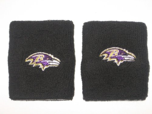 BALTIMORE RAVENS Team Logo COTTON WRISTBANDS -(set of 2)