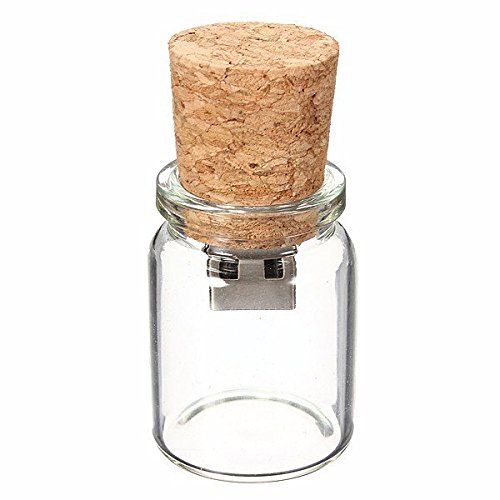 Creative 16GB Promotional Crystal Message Bottle Glass Jar Usb Flash Drive