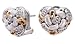 14K Yellow Gold and Sterling Silver Diamond Heart Earrings