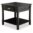 Timber End Table with Drawer and Shelf in Black Finish By Winsome Wood