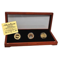 Atlanta Braves 24Kt Gold And Infield Dirt 3 Coin Set