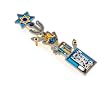 Blue and Gold Symbols Mezuzah from the Artazia Collection #720 GM OM