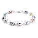 Bling Jewelry 925 Sterling Silver Multi Color Evil Eye Hamsa Hand Charm Bracelet 7.5 in.
