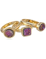 Marcia Moran "Rainbow" Set of Three Stackable Rings, Size 7