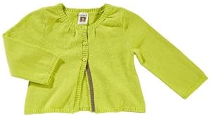 Carter's 100% Cotton Sweater Knit Long Sleeve Baby Cardigan - Green with Gray Trim - 6 Months