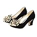 Charm Foot Fashion Bows Womens High Heel Chunky Heel Pumps Shoes