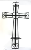 Wall Cross Candle Holder Metal Religious Gift