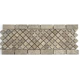 4x12 Stone Mosaic Border Emperado Light Marble CHD-007 (5 Piece/package)
