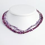 Sterling Silver Amethyst/Purple Cultured Pearl Necklace - 16 Inch
