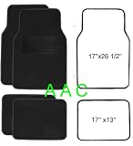 A Set of 4 Universal Fit Plush Carpet Floor Mats for Cars -Black