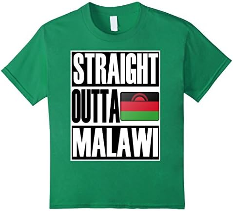 Kids Teecastle Straight Outta Malawi Quality Flag T-Shirt 8 Kelly Green