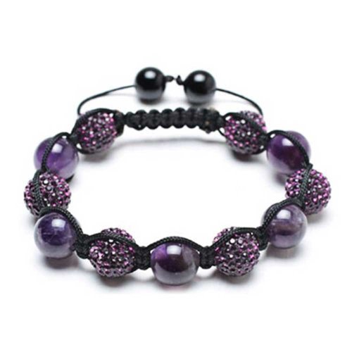 Bling Jewelry Shamballa Inspired Bracelet Crystal Simulated Amethyst Beads