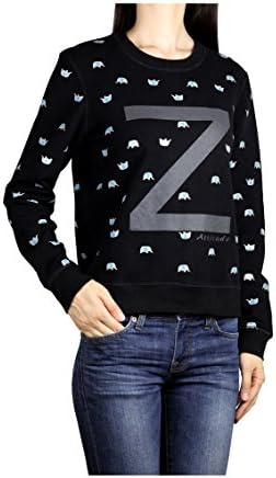 Premium Women's Elephant Pattern Print Designer Sweatshirt with Fleece Inside (Small, Black)