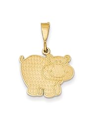 14k Yellow Gold Polished Hippo Pendant