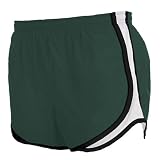 Hunter Green and White jersey white side stripe sport velocity shorts elastic waist