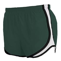 Hunter Green and White jersey white side stripe sport velocity shorts elastic waist