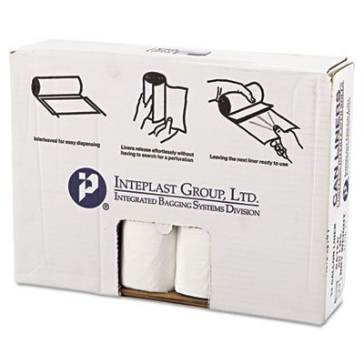 Inteplast VALH3340N16 High-Density Can Liner, 33 x 39, 33gal, 14mic, Clear, 25/Roll, 10 Rolls/Carton
