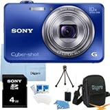 Sony Cyber-shot DSC-WX150 18.2 MP Exmor R CMOS Digital Camera with 10x Optical Zoom and 3.0-inch LCD (Blue) with Sony 4GB...