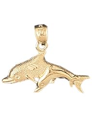 Dazzlers Solid 14 karats gold Dolphin Charm Pendant Available in three colors from jewelsberry (weights: 2.0 grams only)