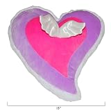 Angel Wings Purple, Pink & White Love Heart Shaped Decorative Accent Pillow For Adults & Children