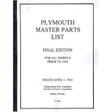 1928 1931 1932 1933 PLYMOUTH Parts Book List Guide by Plymouth