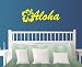 StikEez Yellow Large Aloha With Hawaiian Flower Fun Wall Decal