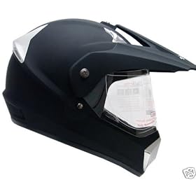 BLACK MOTOCROSS UTV DUAL SPORT HYBRID HELMET w/SHIELD~L(DP905-L-MK)