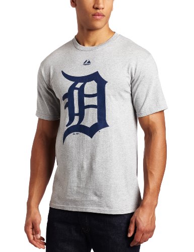 MLB Detroit Tigers Adult Short Sleeve Basic Tee (Steel Heather, Medium)