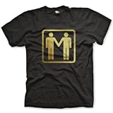Gay Couple Gold Foil Fine Jersey T-Shirt, Black, M
