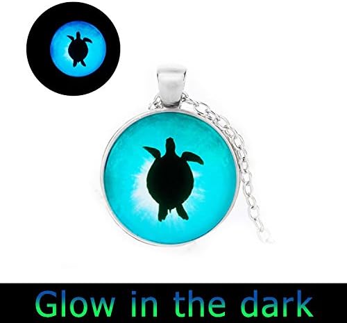 Funny One Glowing Ocean Necklace Turtle Jewelry Tortoise Pendant Sea Turtle Ocean Jewelry Glow Pendant Sea Tortoise Necklace Water