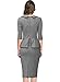 Miusol Women's Retro Neck Houndstooth-Print Peplum 1/2 Sleeve Formal Pencil Dress